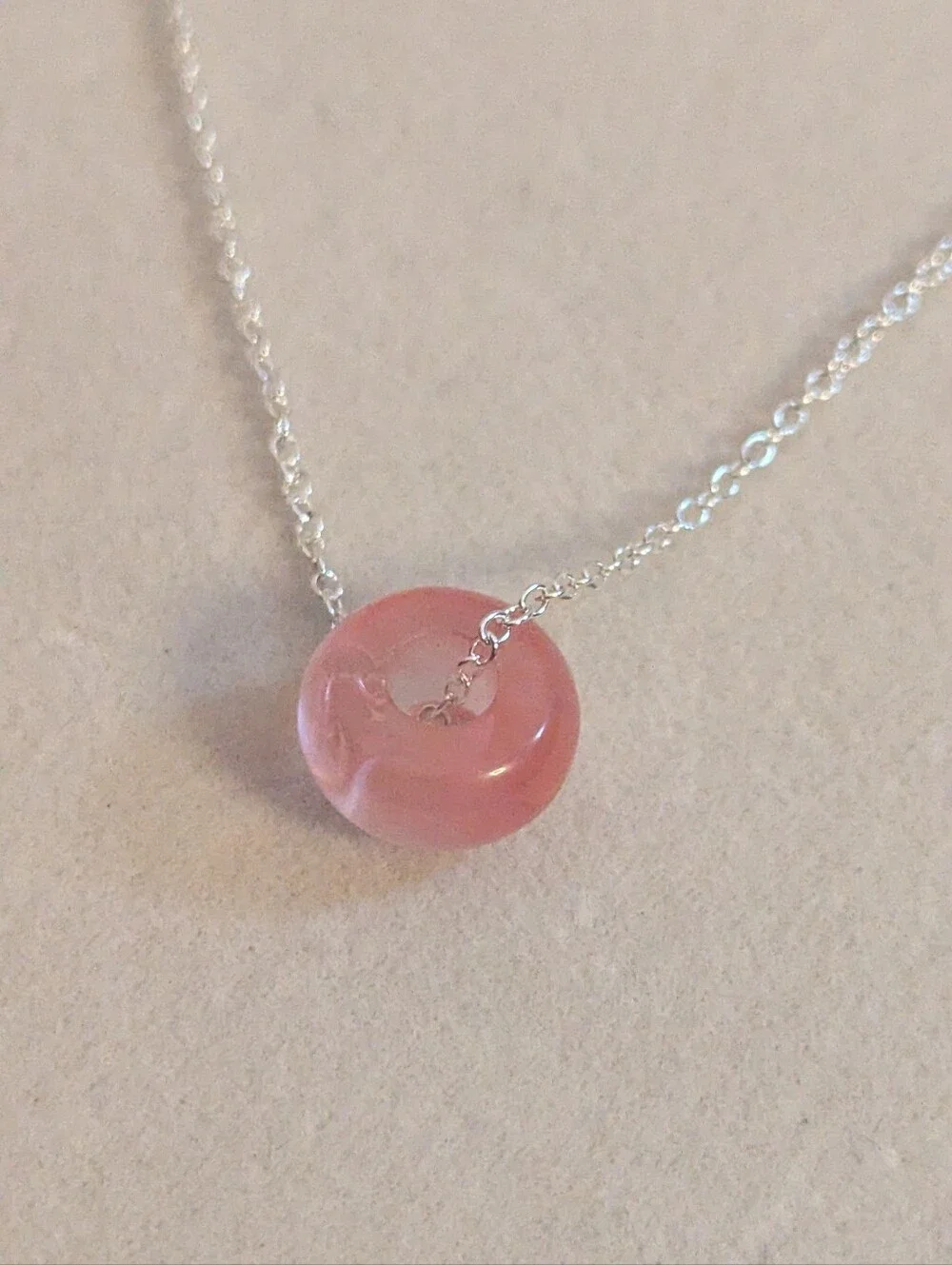 Delicate Strawberry Quartz Minimalist Bead Necklace